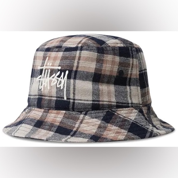 Stussy Earth Plaid Bucket Hat - Picture 1 of 3